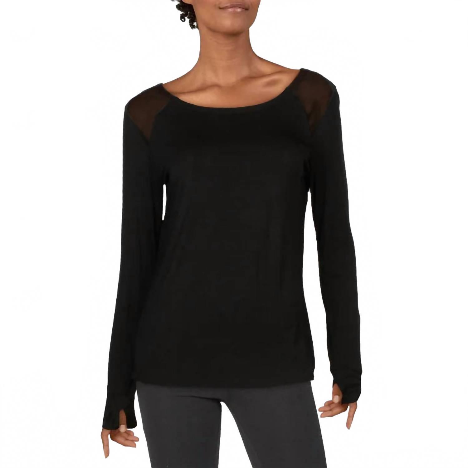 New Nicole Miller Sport Splitback Activewear Top In Black